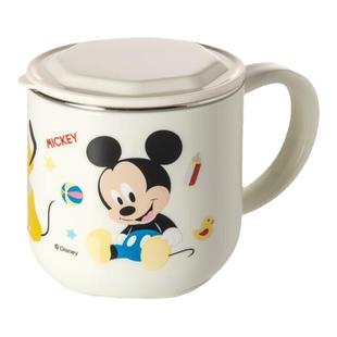 迪士尼儿童牛奶杯不锈钢家用带刻度口杯宝宝水杯子防烫幼儿喝水杯