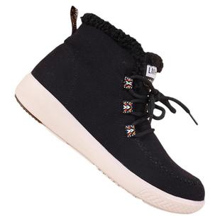 老美华冬季新款女士高帮系带款休闲防滑布鞋加绒保暖妈妈鞋棉鞋女