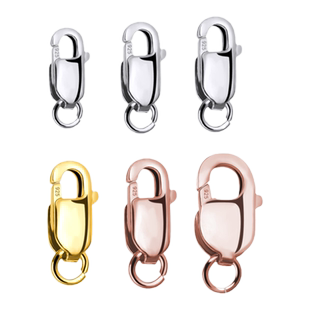 925银项链锁连接扣活口纯银手链配件接头扣子扣头弹簧龙虾头锁扣