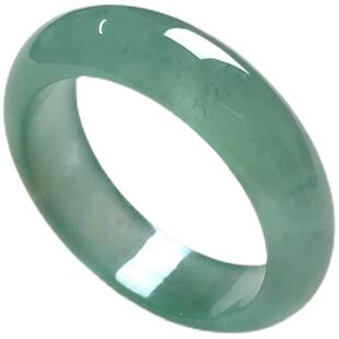 高冰种天然翡翠A货蓝水指环细款满绿玉戒指尾戒玉石情侣对戒男女