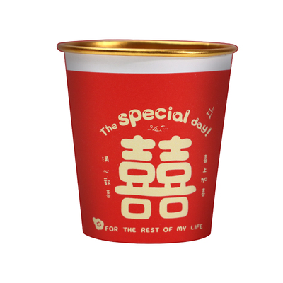 佰聚鑫结婚金箔纸杯加厚一次性