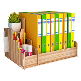 办公室桌面文件收纳置物架大容量多层a4文件夹收纳架桌上工位书架