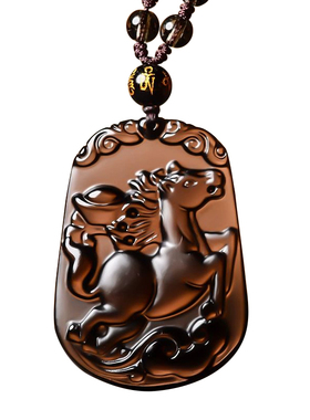 【已过香香】冰种黑曜石生肖吊坠