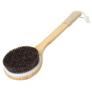 意简家长柄实木马鬃软毛沐浴刷搓背身体乳刷干刷男女猪鬃毛洗澡刷