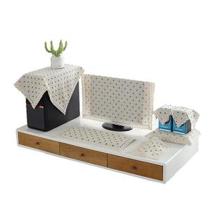 棉麻电脑罩保护套简约现代台式液晶显示器防尘罩一体机屏幕遮尘巾