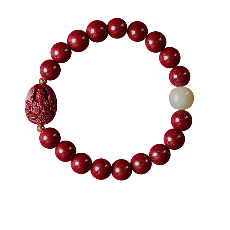 普陀山天然真品朱砂手串生肖本命佛化解开了平安光转运手链尚品阁