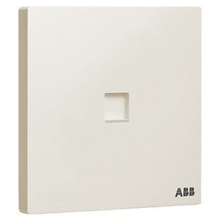 ABB单孔超五类六类千兆电脑插座纯平无框面板网络插座暗装86型