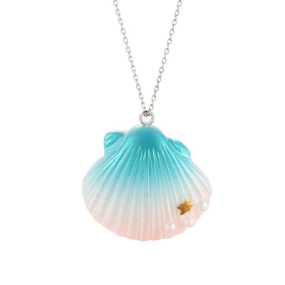 项链925纯银十字链925纯银贝壳