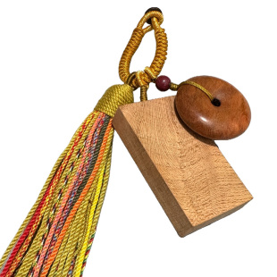 西藏千年雷击桃木无漆蜡平安扣小挂件无事牌朱砂桃木剑车挂包挂