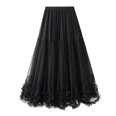 8023木耳花边网纱半裙蓬蓬大摆裙