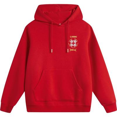 李宁日进斗金男女套头连帽卫衣