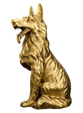 纯铜招财财摆狼狗风水家居看门狗