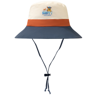 汪汪队防晒帽子儿童渔夫帽男童遮阳帽女童太阳帽宝宝沙滩帽大檐夏