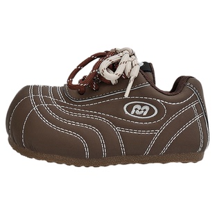 大头面包鞋儿童薄底魔术贴秋季新款阿甘鞋男女童复古前卫运动鞋子