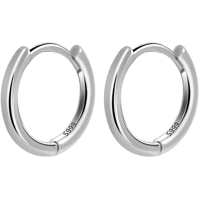 卡伦图通体S999纯银耳扣实心耳圈