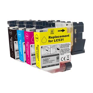 适用Brother兄弟LC531XL墨盒 DCP-J1260W墨盒DCP-J1310DW DCP-J1360DW打印机黑色彩色墨水盒 LC531墨盒