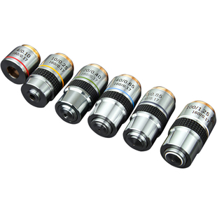 SangNond生物显微镜专用物镜配件185物镜 195PL平场消色差物镜镜头 4X/10X/40X100X倍 有限远无限远物镜