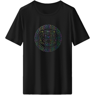 莫代尔冰丝t恤男短袖2025新款潮牌虎头印花半袖夏季速干凉感体恤