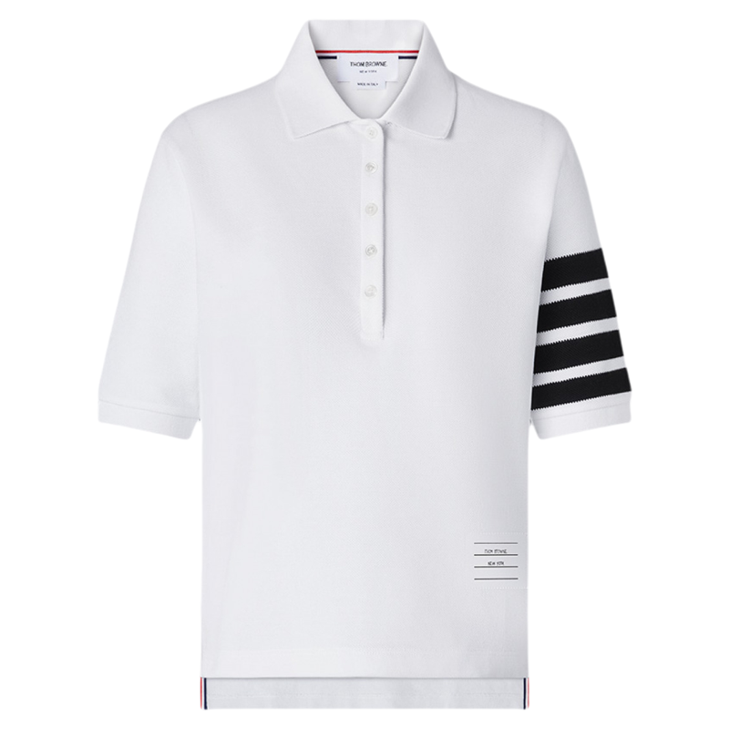 [24期免息[早春新品]THOM BROWNE四条纹珠地布棉质polo衫