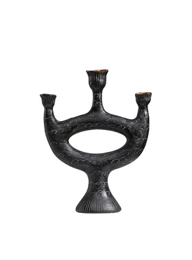 一匚大丹陶瓷烛台摆件