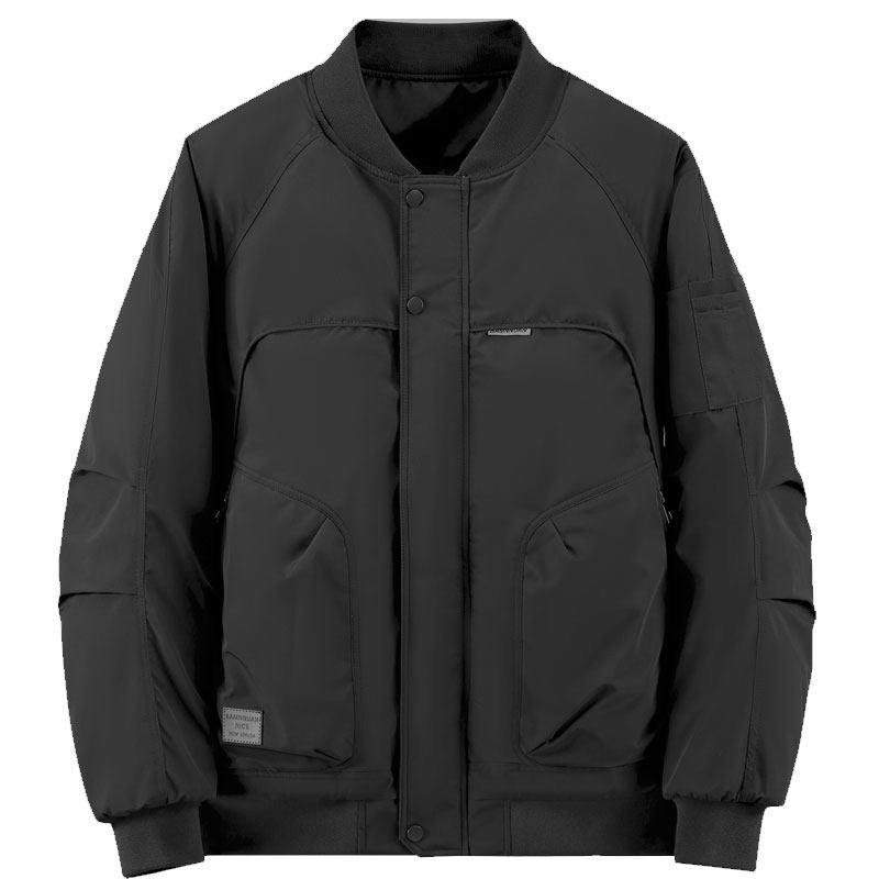 冬天夹棉棉衣大口袋棒球服领外套
