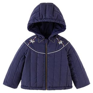 【清仓】babylove宝宝夹棉防风外套冬季保暖上衣加厚连帽外出棉服