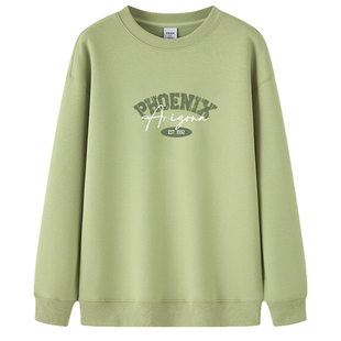 TEEK2026新款草绿色太空棉卫衣男士 春季长袖T恤日系大学生上衣服