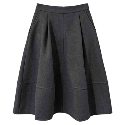 休闲风加厚毛呢花苞半身裙女冬季