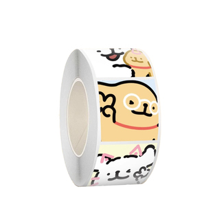 【大图释官方授权】500贴线条小狗学生拍立得卷卷贴卡通ins可爱创意贴纸装饰手账素材背景胶带封口贴一起种地