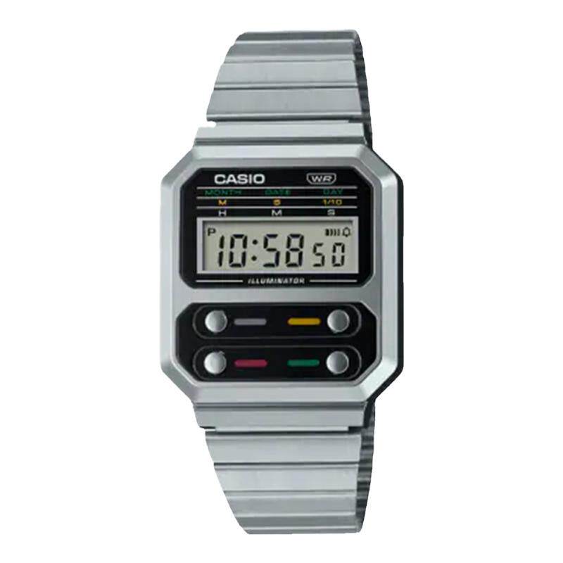 Casio/卡西欧 复古数显百搭时尚简约休闲中性防水电子表A100WE-7B