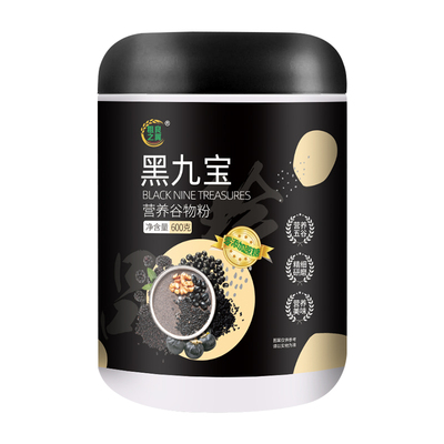 粗粮之翼 黑九宝营养谷物粉 罐/600g 多规格可选芝麻五谷杂粮健康