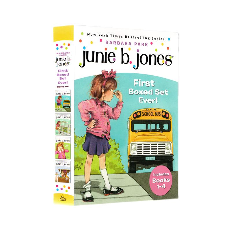 【自营】朱尼琼斯系列1-4册礼盒装 英文原版 Junie B. Jones First Boxed Set Ever儿童初级章节桥梁书 插图小说Barbara Park