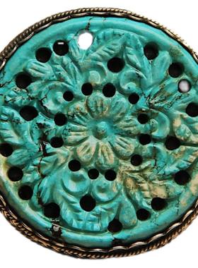 承李李原创设计纯银镶嵌松石戒指