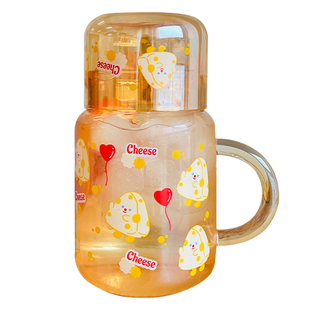 果汁杯一壶一杯套装一人饮冷泡茶壶大容量玻璃杯水果茶杯子冷饮杯