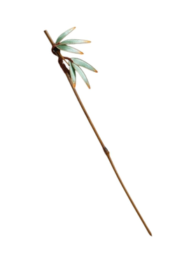 软语非遗绒花竹枝蚕丝手工发簪