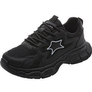 人本显脚小老爹鞋女款2026新款春款百搭运动女鞋厚底爆款鞋子女潮