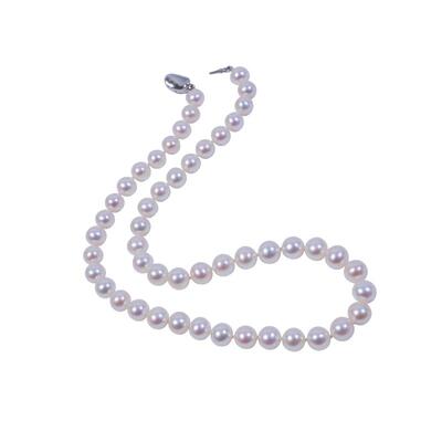 梵尼森正圆极强光天然珍珠项链女年轻正品新款akoya时尚锁骨链银