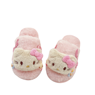 儿童棉拖鞋女童粉色猫咪2026秋冬季新款室内冬季可外穿防滑小公主