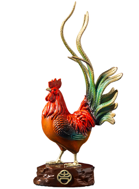 黄铜大公鸡摆件大吉大利生肖鸡家居客厅玄关公司办公室桌面装饰品