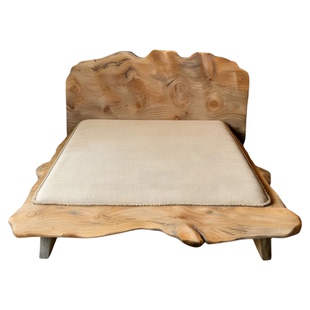 蜀木创艺天然实木床架原木床板不规则造型卧室家具双人床180x200