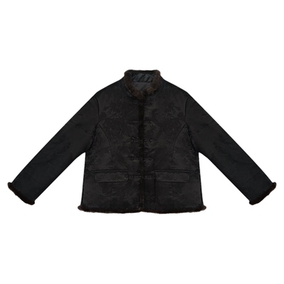 林典新中式香云纱桑蚕丝保暖棉衣