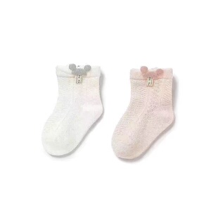 新生婴儿袜子夏季薄款春秋纯棉宝宝网眼透气幼儿童短无骨0一3月初