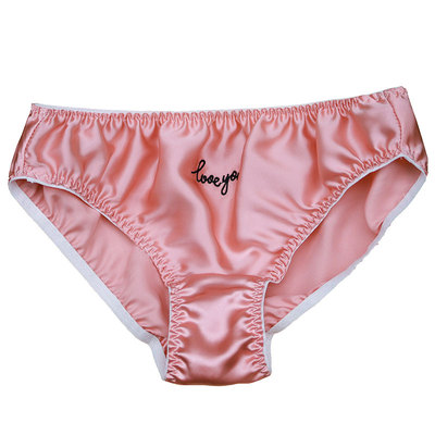 刺绣内裤唐京丝真丝中腰光面抑菌