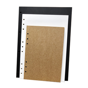 新品牛皮相册加厚A5六孔卡纸内芯A4四孔B5九孔牛卡300克白卡黑卡