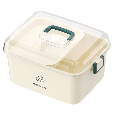 大容量带提手医药箱家庭装