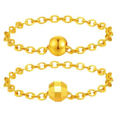 百泰黄金戒指镭射o字链光珠