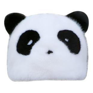 秋冬熊猫帽子女款2024新款时尚洋气潮流冬季保暖仿水貂毛绒护耳帽