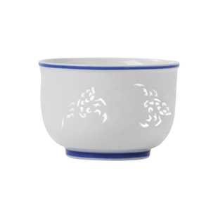 景德镇官方旗舰店双线五福杯陶瓷仿古茶具青花玲珑茶杯品茗杯单杯