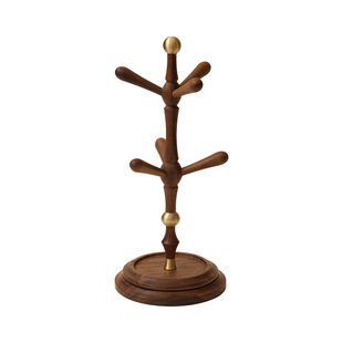 梵瀚 实木旋转水杯架高级感轻奢餐边柜置物架咖啡马克杯子收纳架