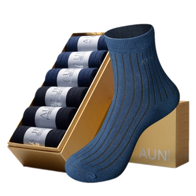 aun四季防臭总裁纯色商务男袜